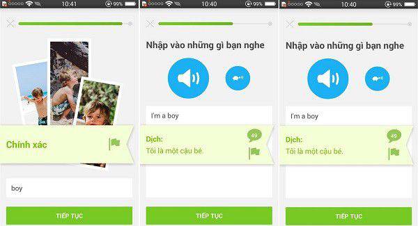 phần mềm tự học tiếng Anh cấp tốc Duolingo